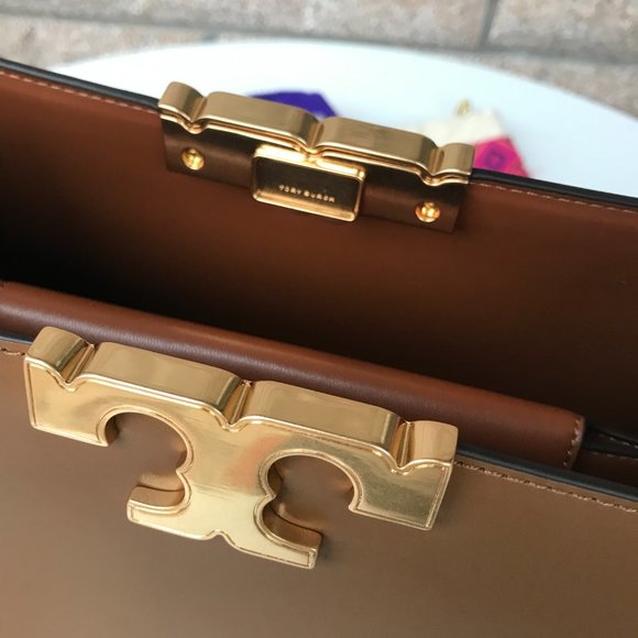 New brown Tory Burch Eleanor Spazzolato Satchel bag - Picture 7 of 9